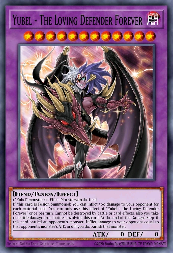 The Yu-Gi-Oh TCG Fusion Monster Card "Yubel - The Loving Defender Forever".