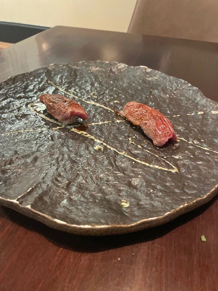 The Wagyu nigiri.