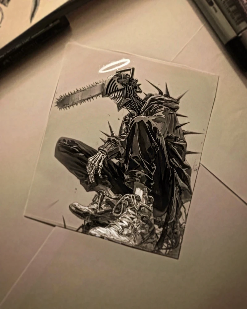 Me puntuais? Me llevo mi rato hacerlo. Para los que no sepan quien es: Chainsaw Man❤️‍🔥