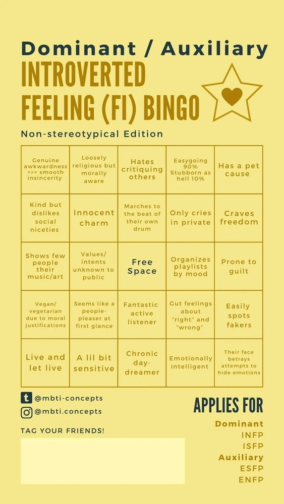BINGO ENFP