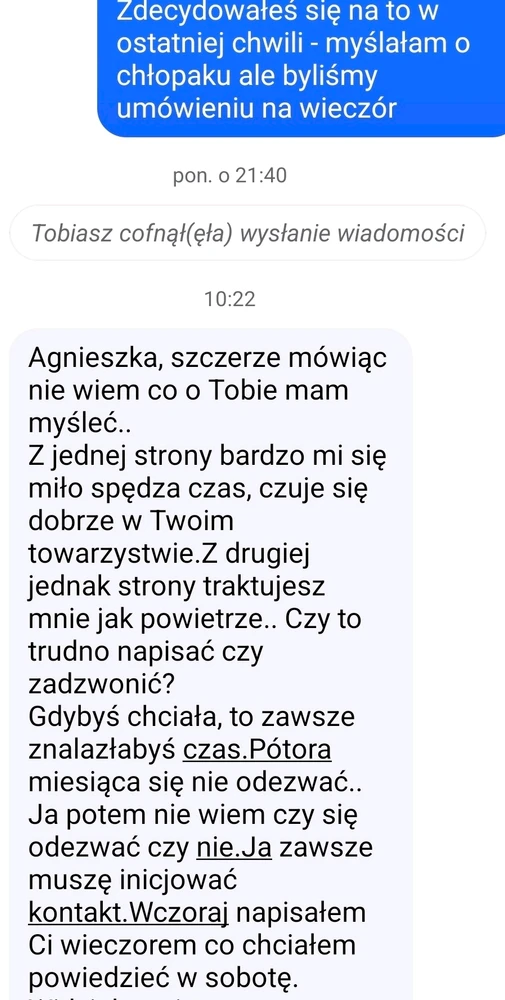 *chłopak wymyślony, żeby sprawa była od początku jasna, że nie jestem nim zainteresowana romantycznie