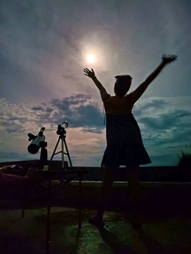 Stars and moon collide