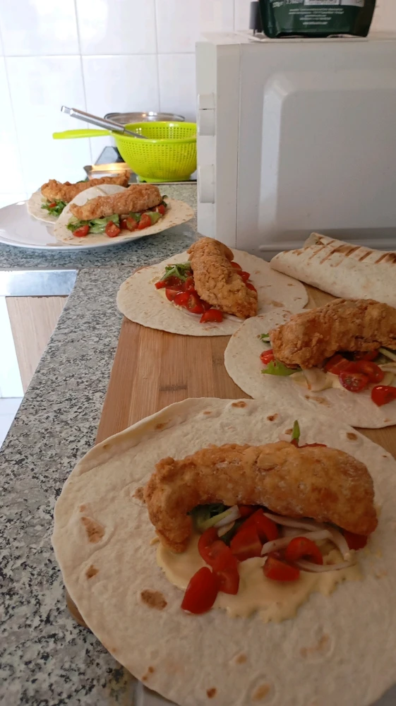 Homemade chicken nuggets burrito 🌯