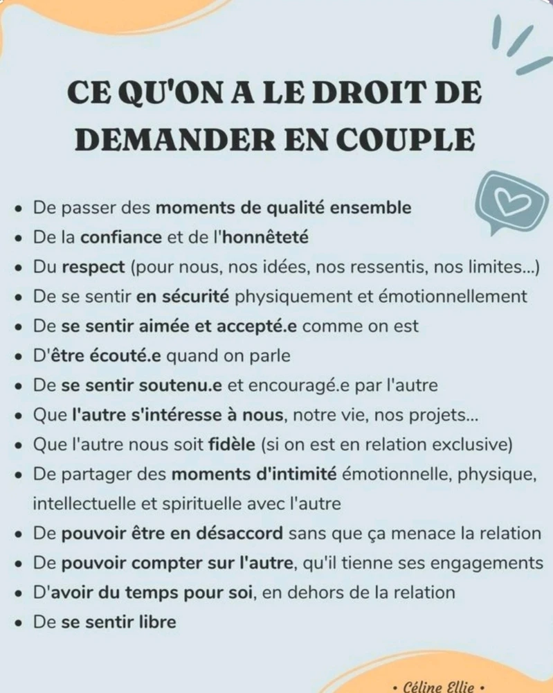 La vision " du couple ", je pense que l'essentiel est là...