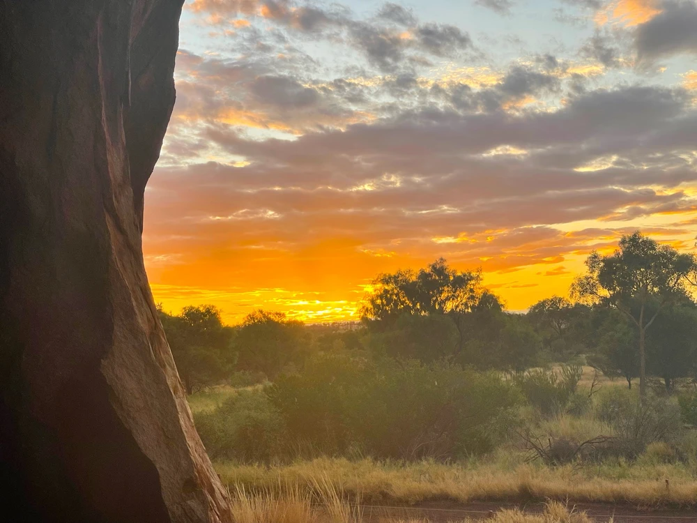 Sunset from under Uluru’s side