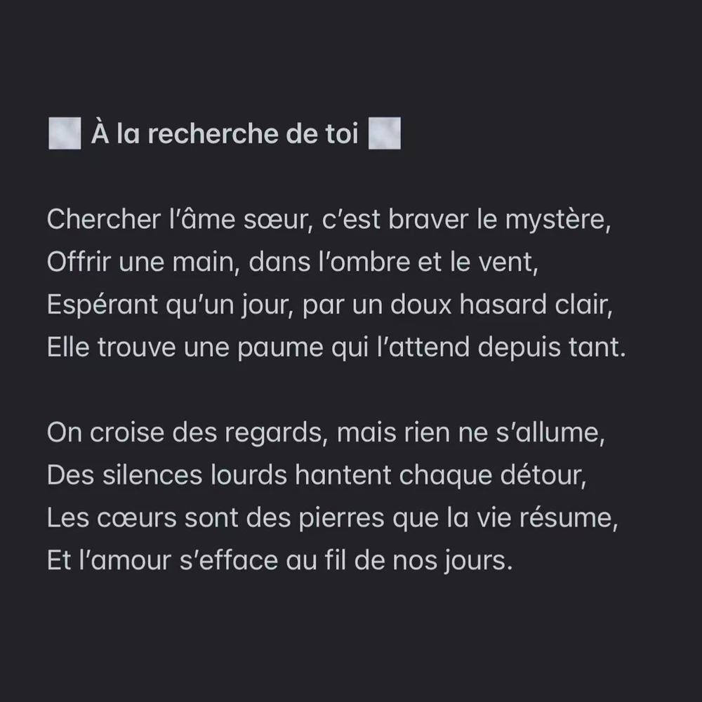 Et si ton âme errait aussi, à la recherche de la mienne ? 💔🕊️