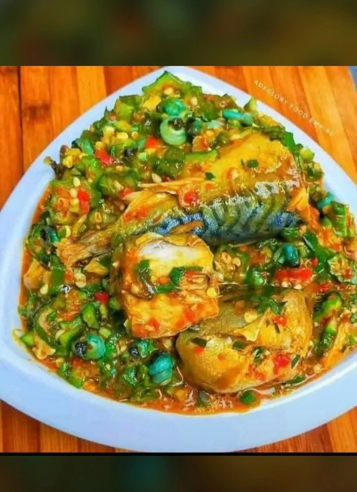 Fresh okro soup with fish