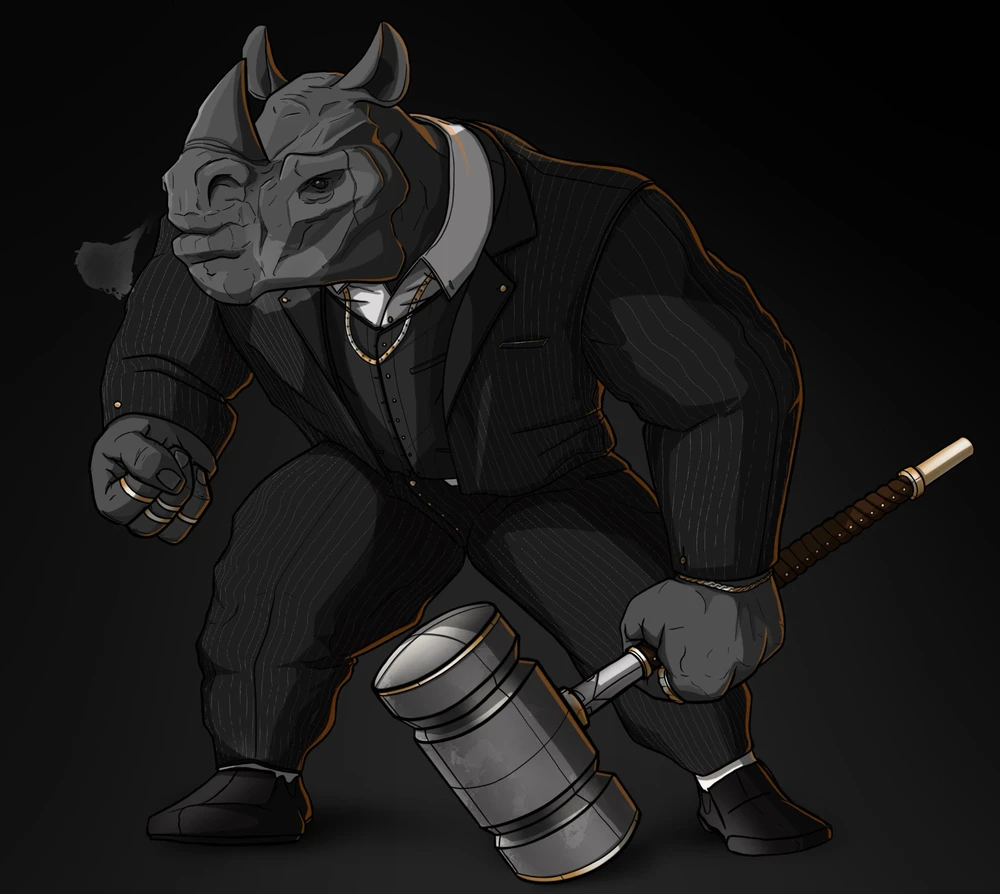 This guy is called Perrie ‘The pulveriser’, he’s a bit of a powerhouse and inspired by his MTG card. 