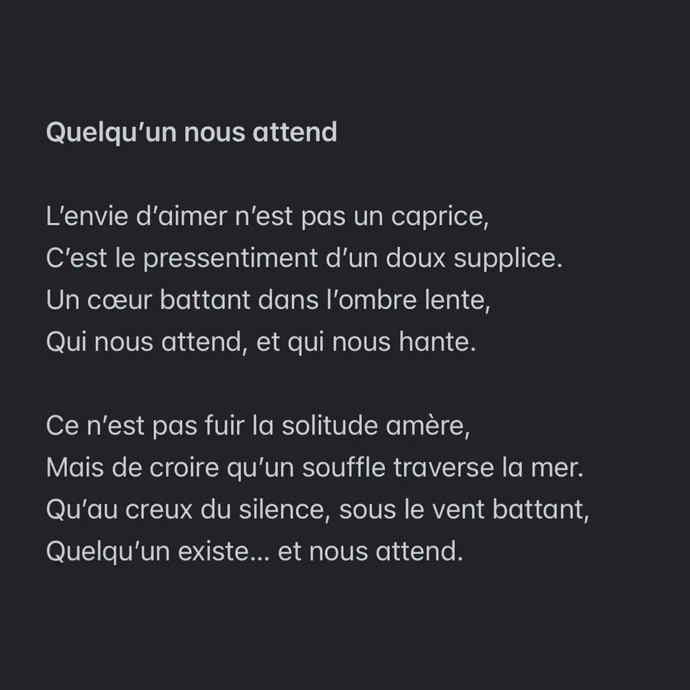 Et si, quelque part, une âme t’attendait en silence ?