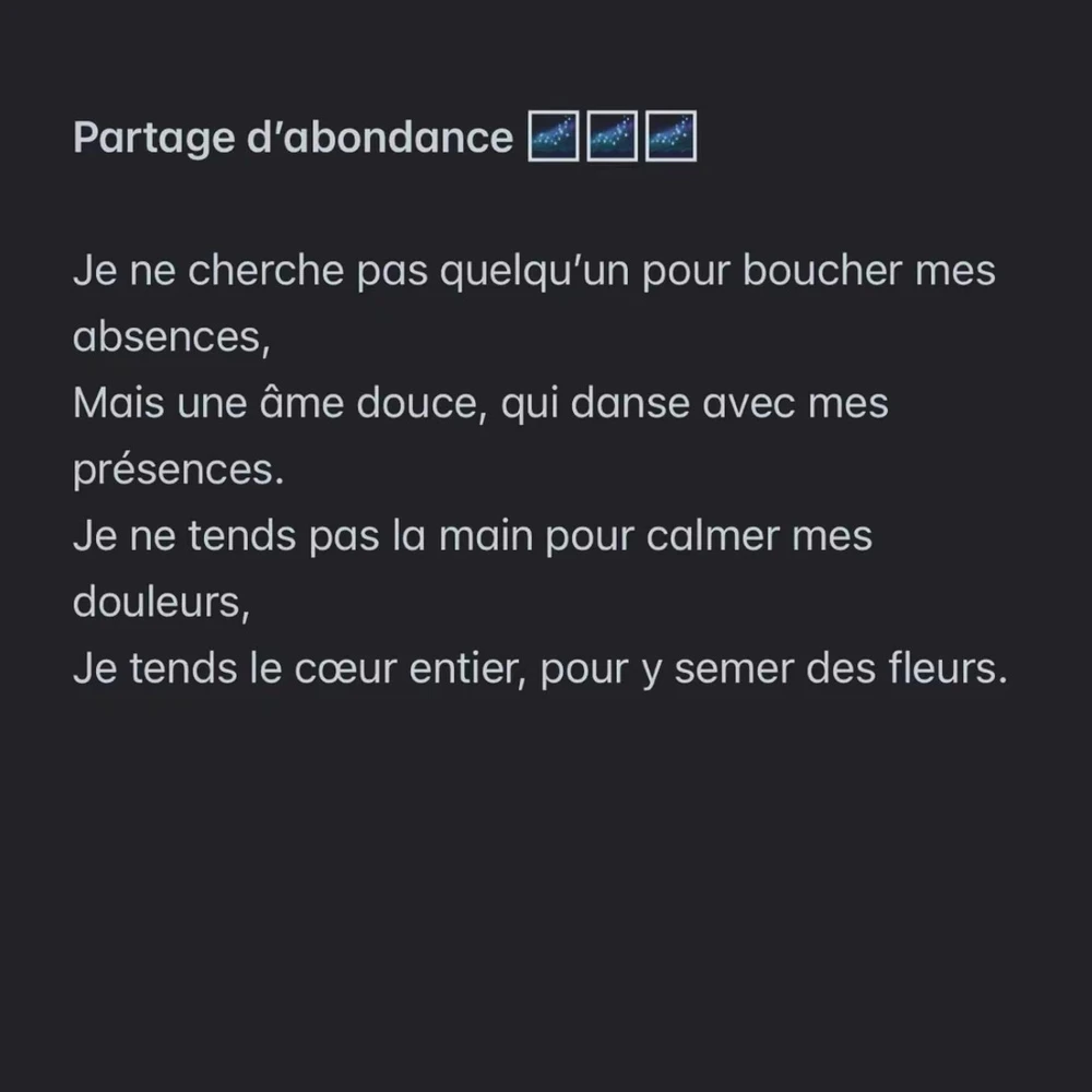 Je ne veux pas être sauvé… Je veux être partagé.