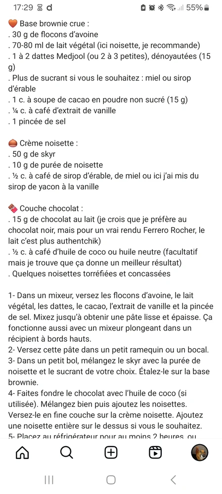 Petit déjeuner façon Ferrero Rocher