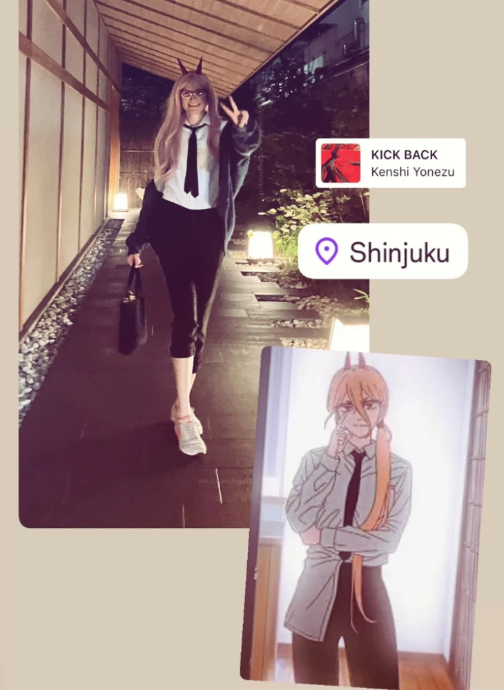 Chainsaw Man Power cosplay in Tokyo.
