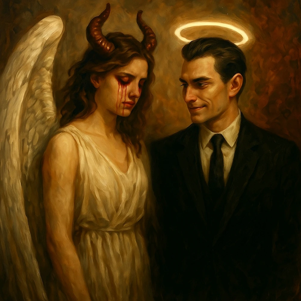 The Angel with Horns, the Devil with a Halo