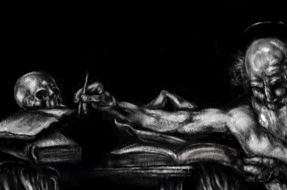 St.Jerome writing by Caravaggio drawing(it was done digitally, I just attempted to mimic the look of charcoal in procreate) :3