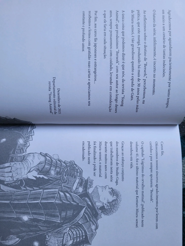 Mensagem especial escrita no volume 41