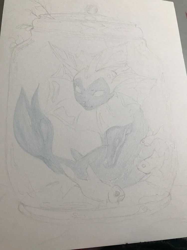 Vaporeon drawing WIP!