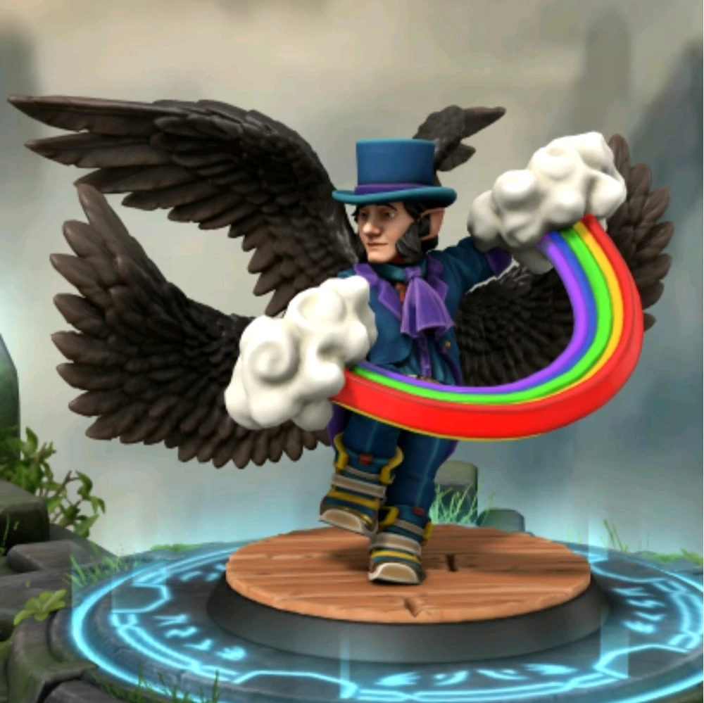 Jet the Illusion Wizard who ended up with the Demon Lord Fraz Urb'luu living in a gem in his hand...