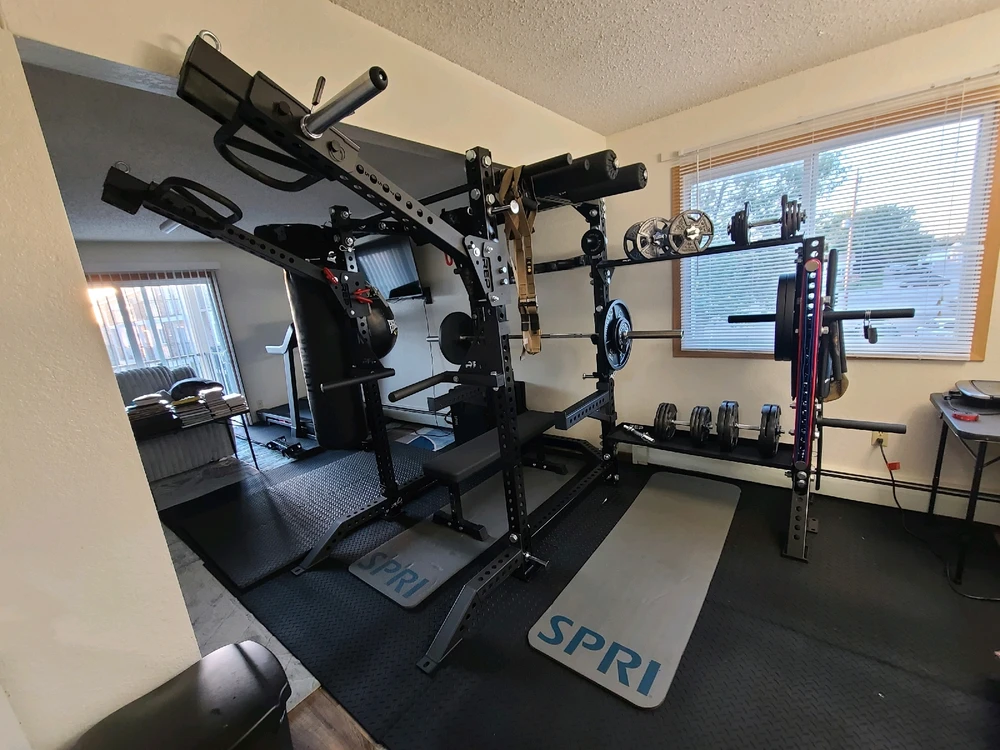 Jammer arms locked in raised position for muscle ups