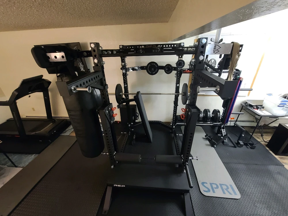 Jammer arms set up for standing leg extension, leg abduction, and leg adduction