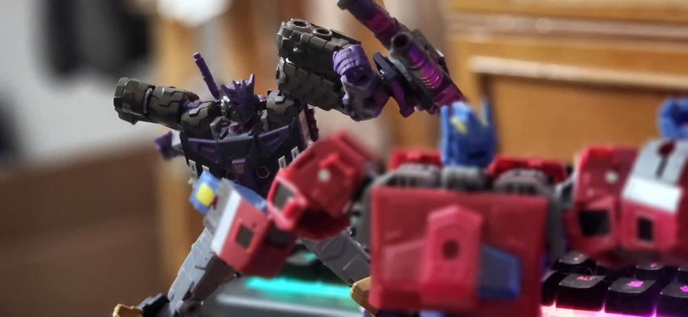 In this photo, Tarn has his cannon placed on the wrong arm intentionally due to qc issues with my figure, apologies!