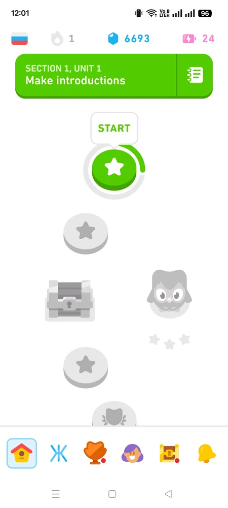 Privet! I started Russian on Duolingo today 🦉