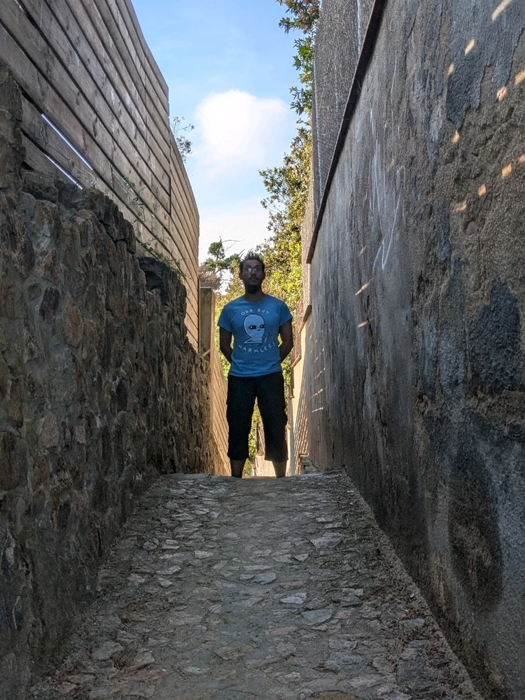 We had to investigate the castle and cliffs near by. 😁
This was just an alleyway back to the roads that we didn't take.