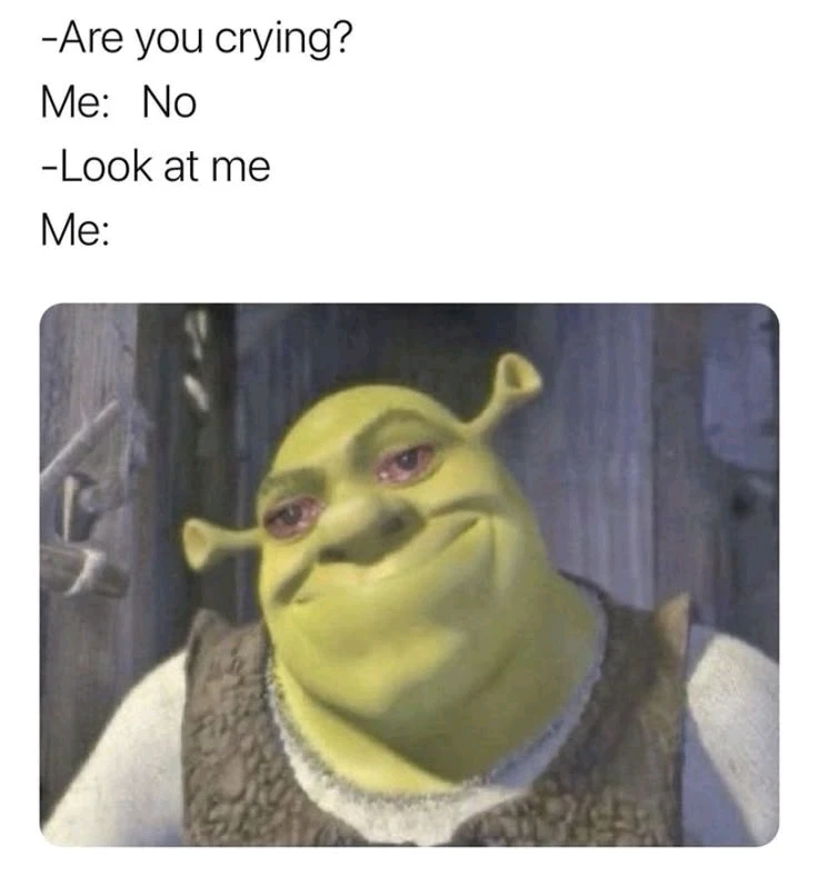 I'm not crying, you're crying