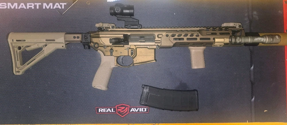 Magpul mbus 3 buis with Blitzkrieg Components pointed tritium front post. Sotac scoutlight. Awaiting EG IS VCSEL NGAL 