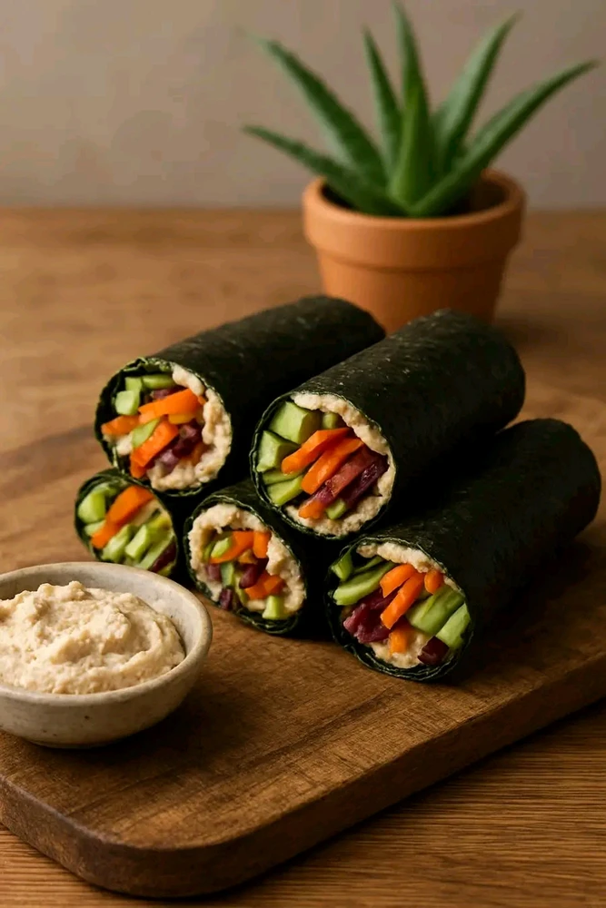 ✨🥬🌊 Wraps de nori aux crudités & purée de noix de cajou 🌱🥕