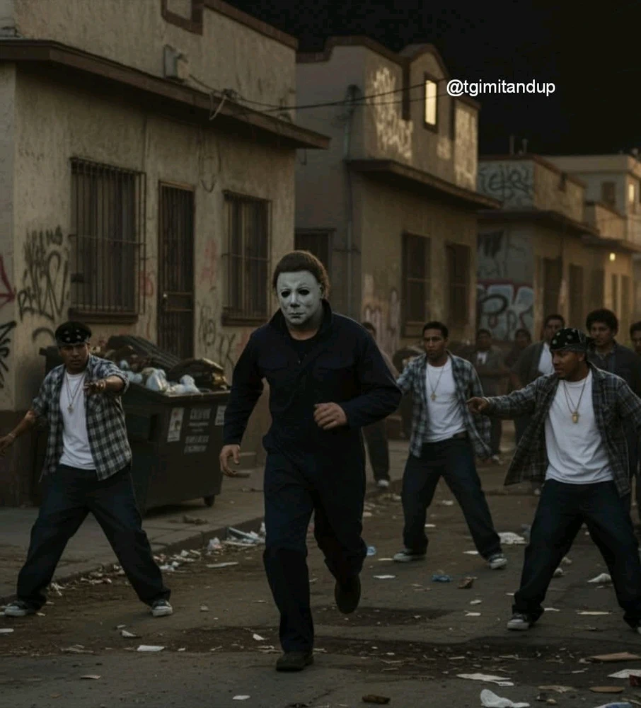 El Michael Myers al ver que mi barrio es más peligroso que el