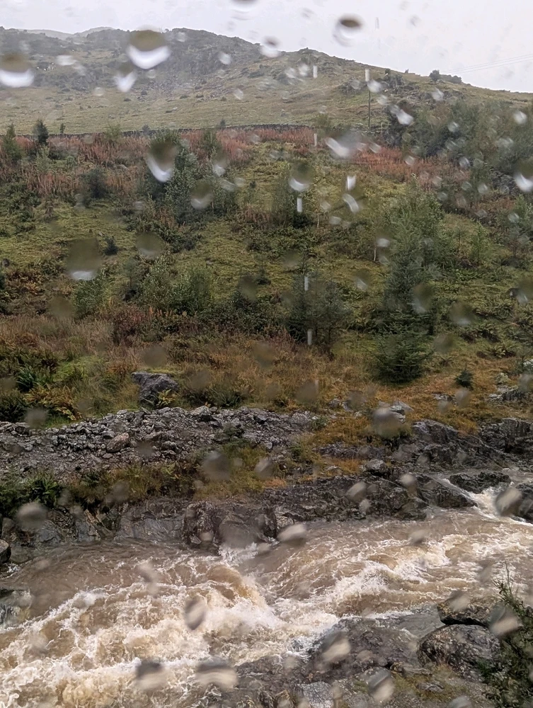 The ulls water river from view of the drying room, it almost doubled its flow overnight
