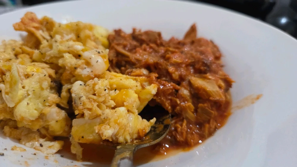 Mackerel and scrambled egg