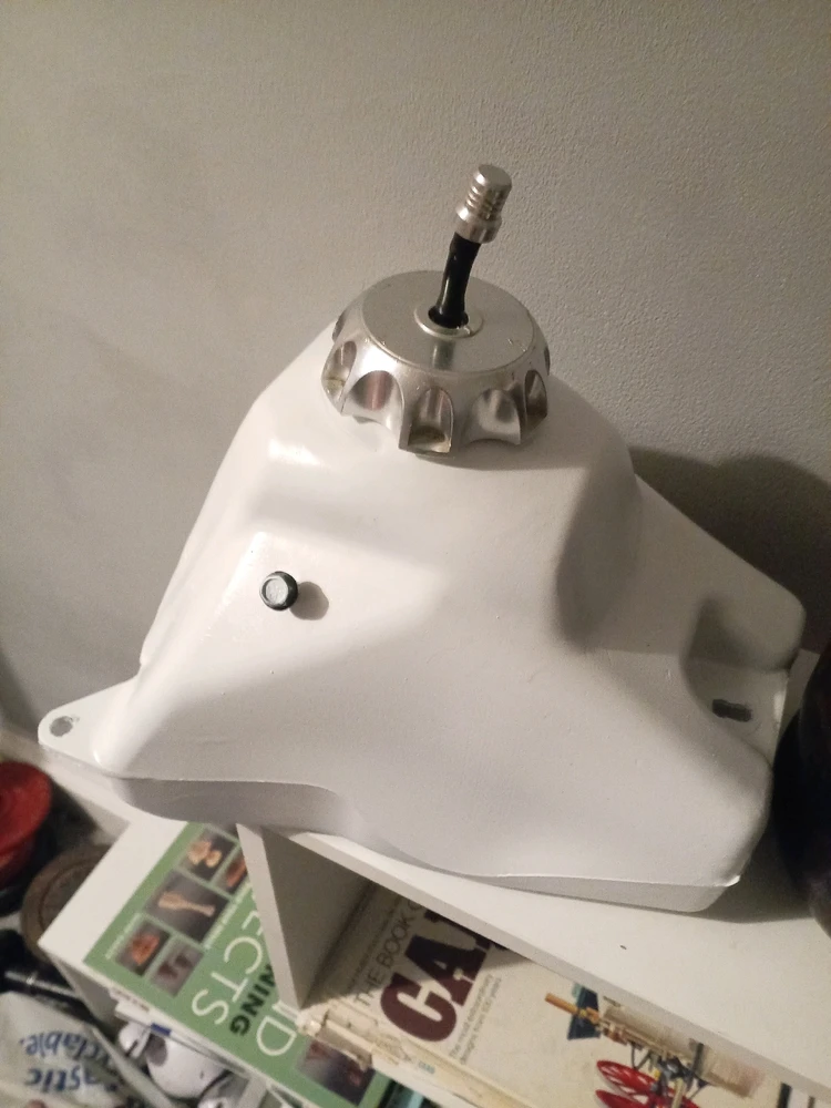 Final petrol tank colour. Again with hicote white and clearcote