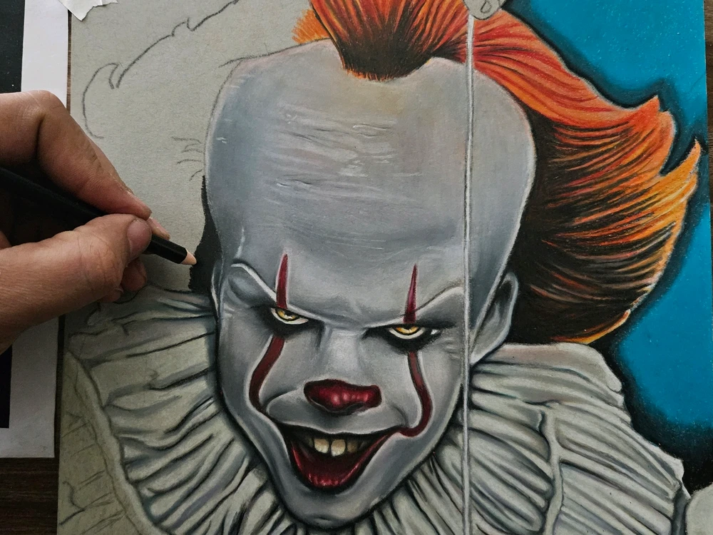 This is a picture of a drawing I did last year. 11X14 on Strathmore toned paper. Colored pencils. 