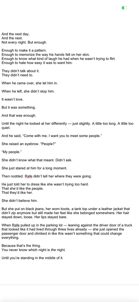 Sooo i am super close to finishing my book…. And thought about publishing it. Soooo tossing out my first chapter…