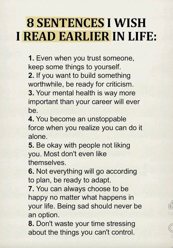 A good thing to review for yourself