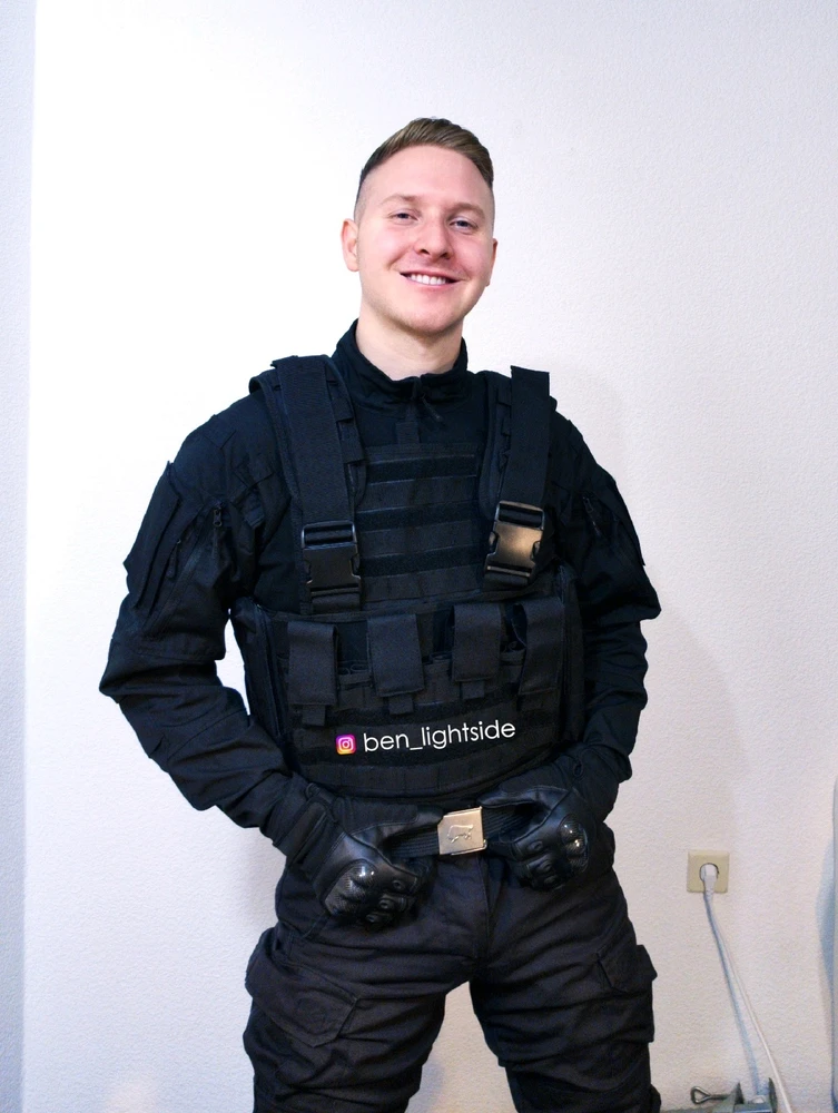 Ben Lightside, wearing tactical gear