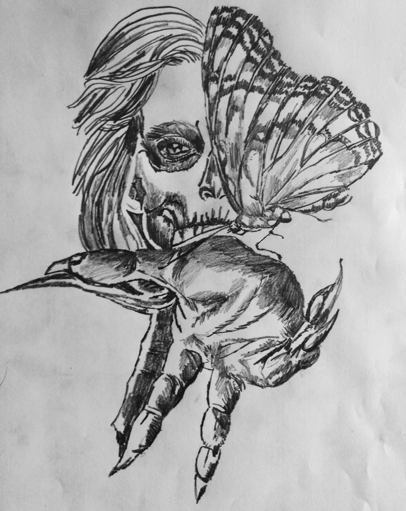 Ink pen, something different.. "I will love the light for it shows me the way, yet I will endure the darkness because it shows me the stars."