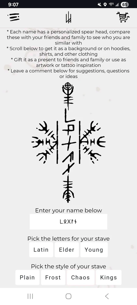 My name in elder runes