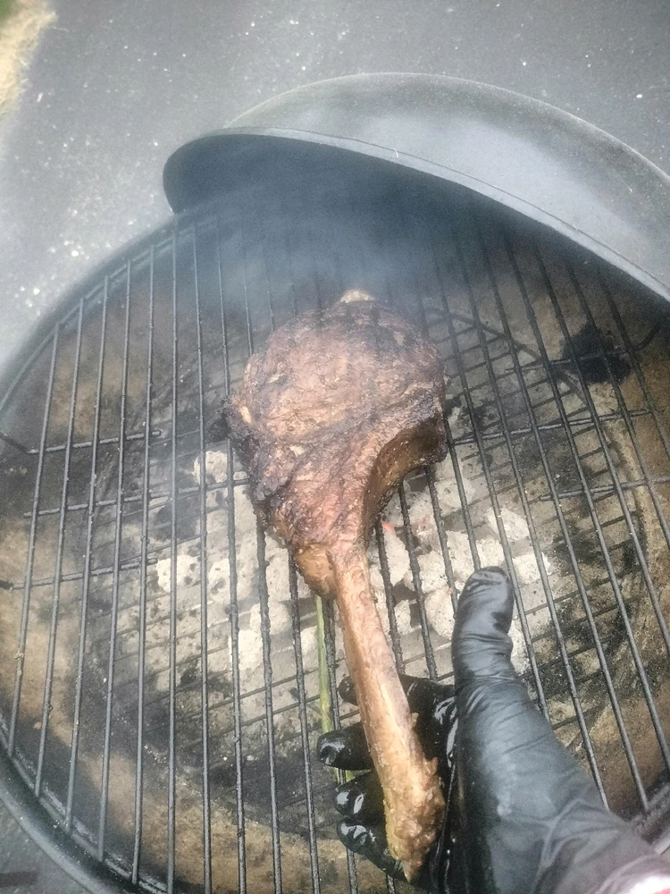 The way to a man's heart is with a tomahawk steak covered in some good seasonjng and cowboy butter seasoning.