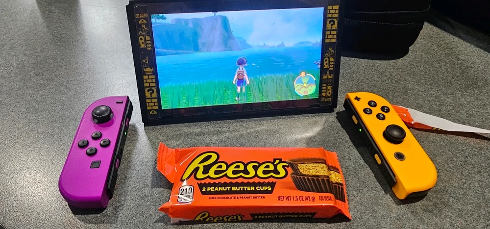 Anyone else play Pokémon on switch/switch 2?😊. I have scarlet/violet/sword, lets go pikachu and Za 😊. Also have a switch 2 but portability is better with switch 1 so I bring it out !