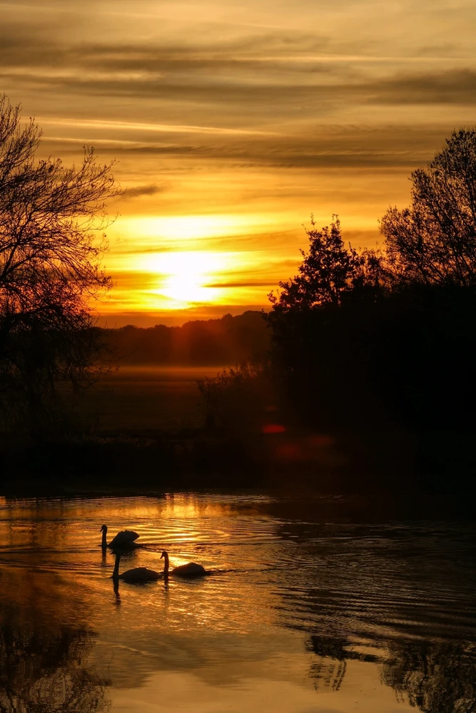 Lever de soleil à Redon en bretagne