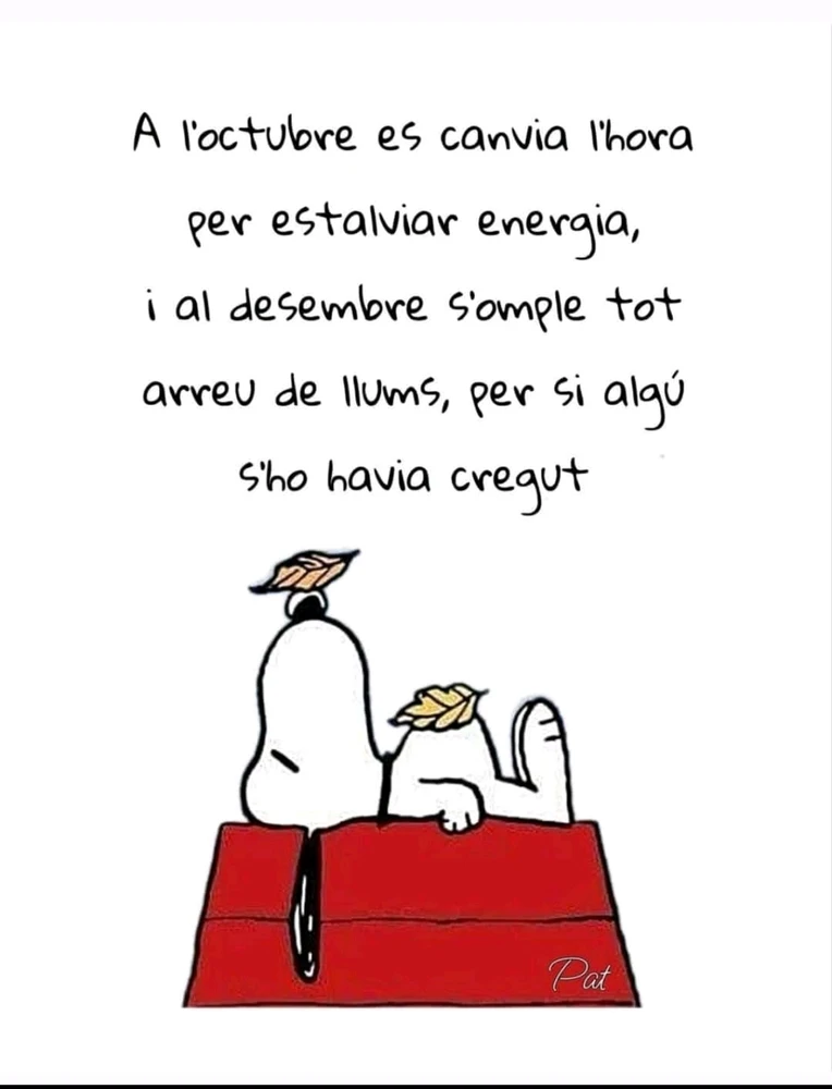 Tocada de pebrots, això del canvi d’horari....