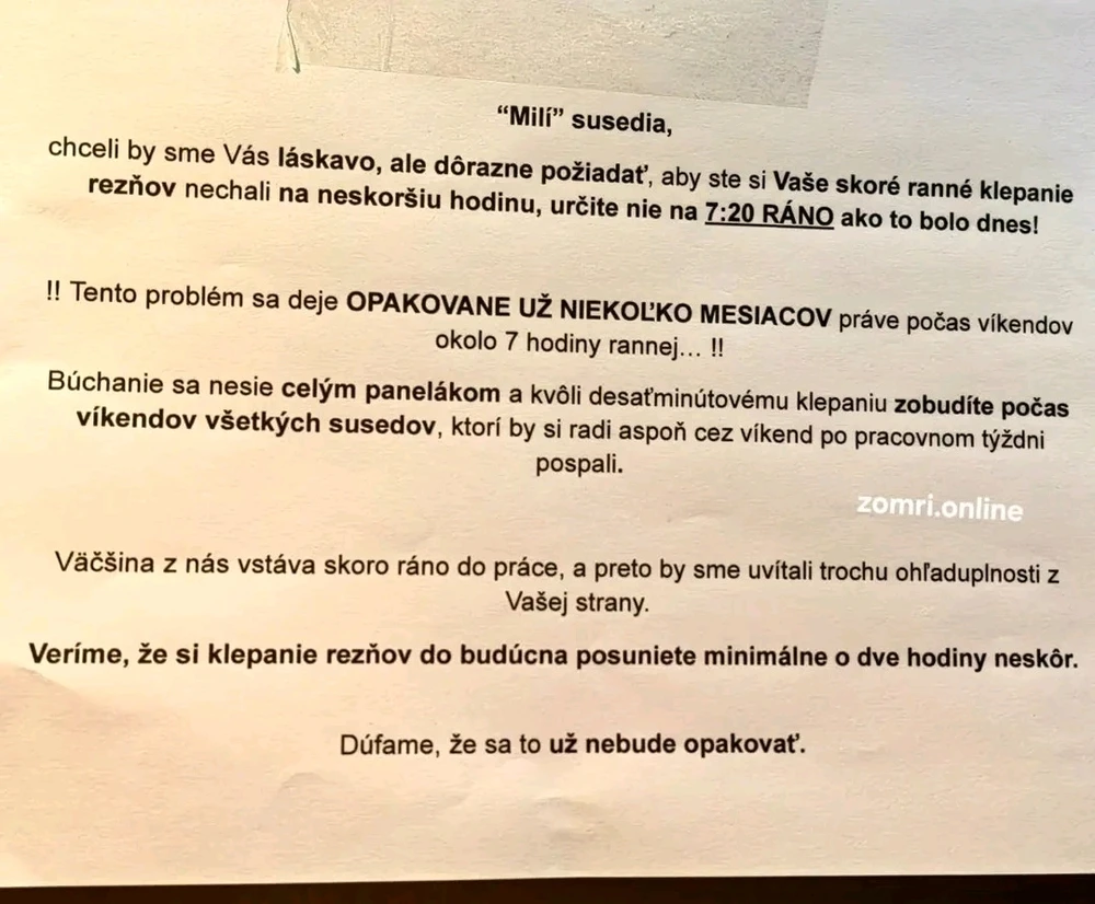 Kedy klepete rezne vy?