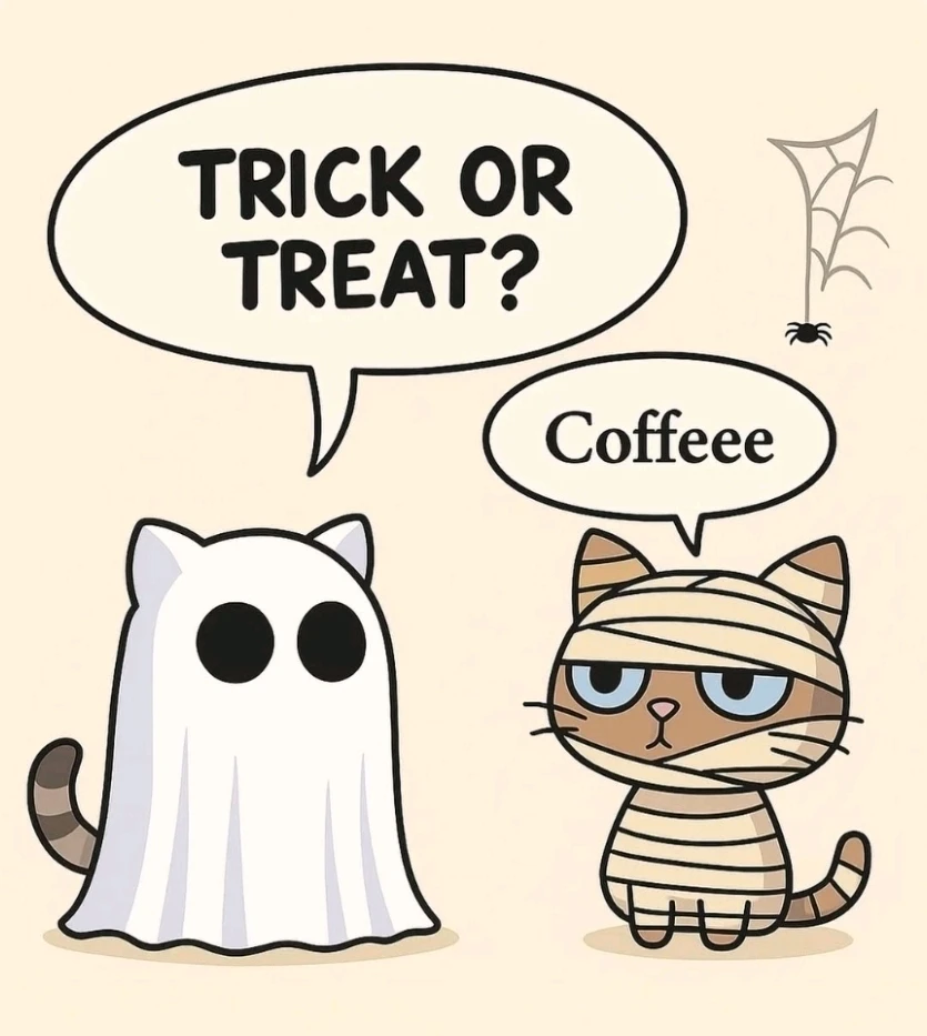 🎃👻🕷✨️🪣🍬🍭🍫 ❎️
☕️ ✅️
🙌🤪💯🤭🤣😂👍