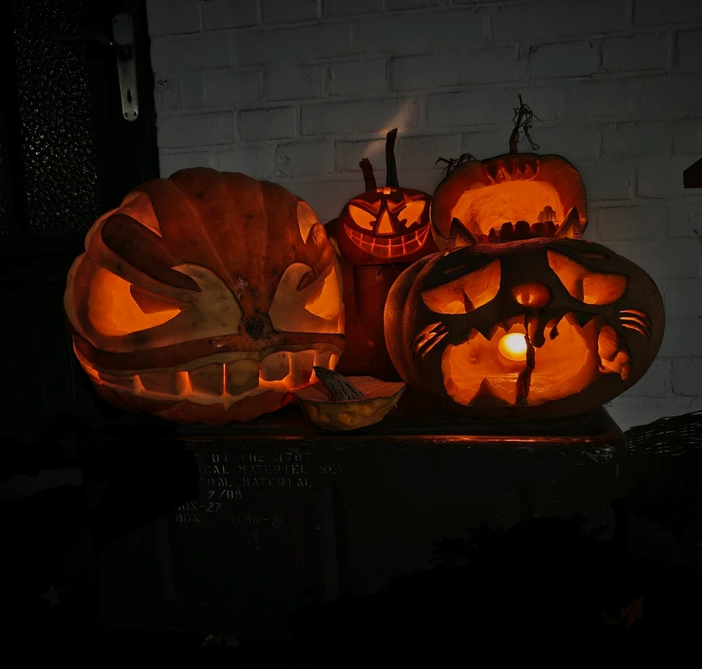 Group of carved Pumpkins