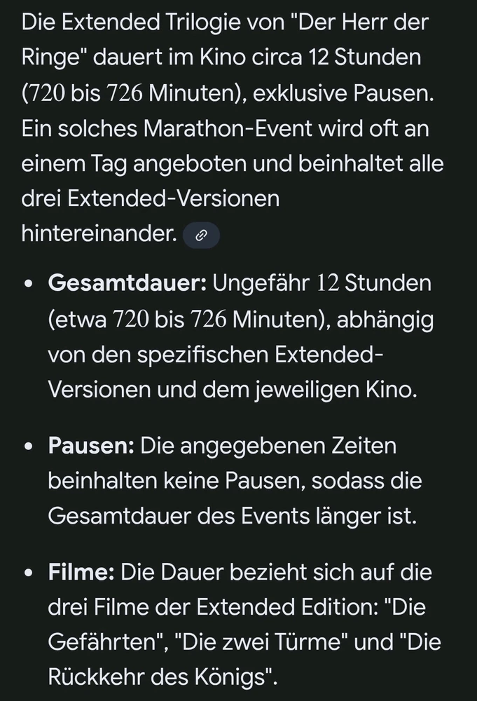 Ich dachte mein Kollege rollt mich, er hatte aber recht würdest du so lange im Kino aushalten 🙂