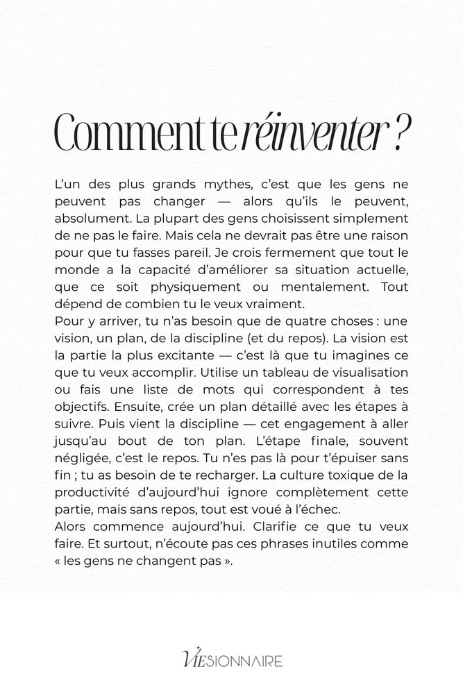 Comment se réinventer ?