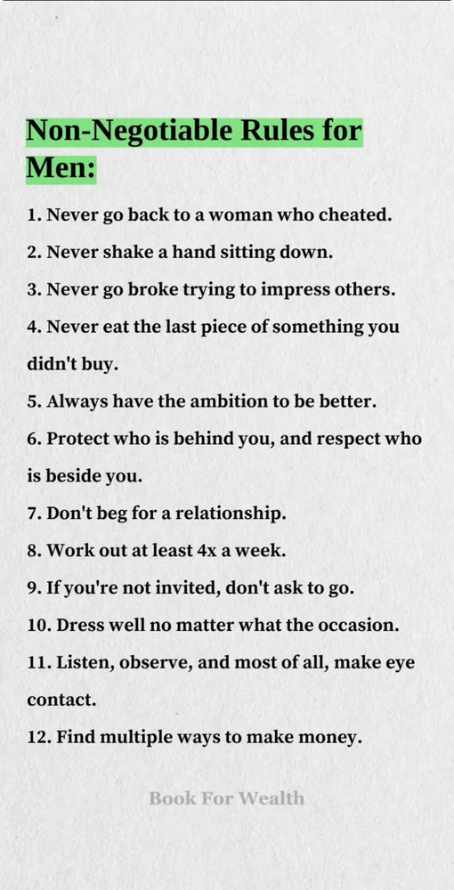 Rules for men