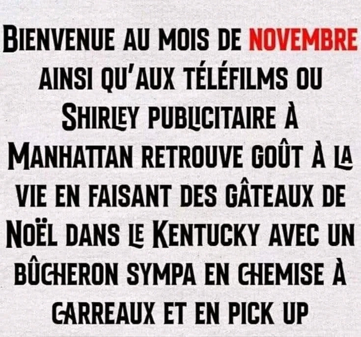 Oh joie du mois de novembre 😂